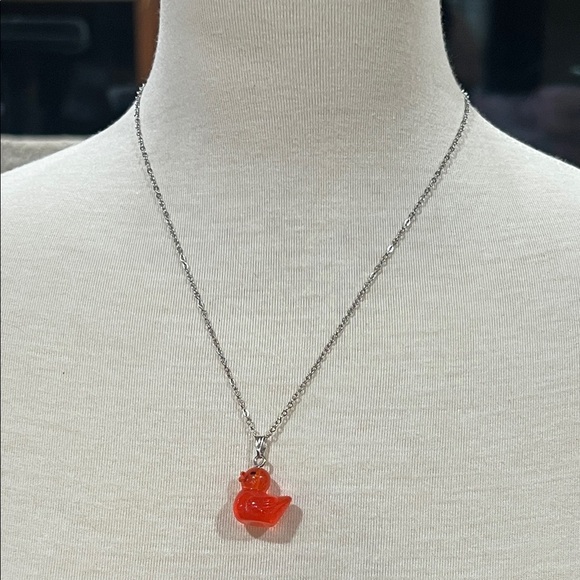 Red Duck Pendant Necklace - Picture 5 of 5